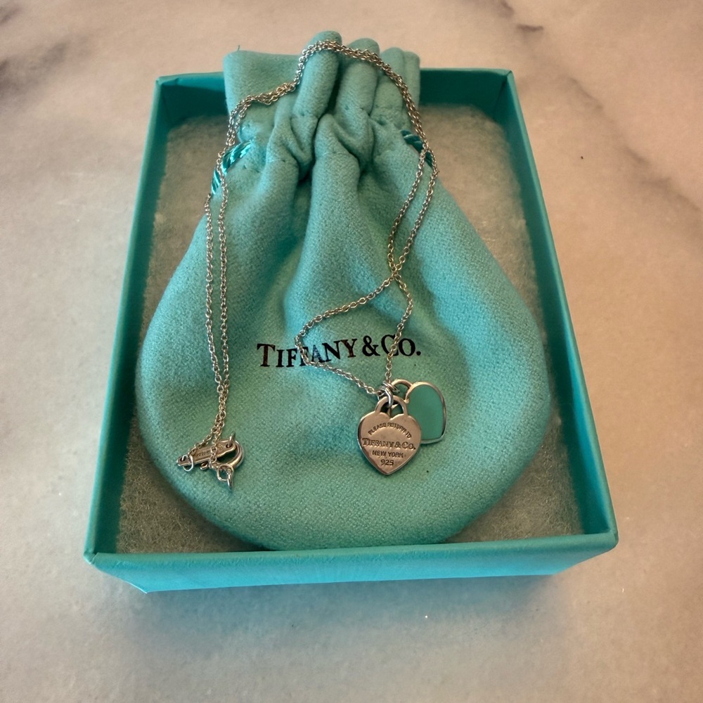 Tiffany & Co. Silver Double Heart Necklace